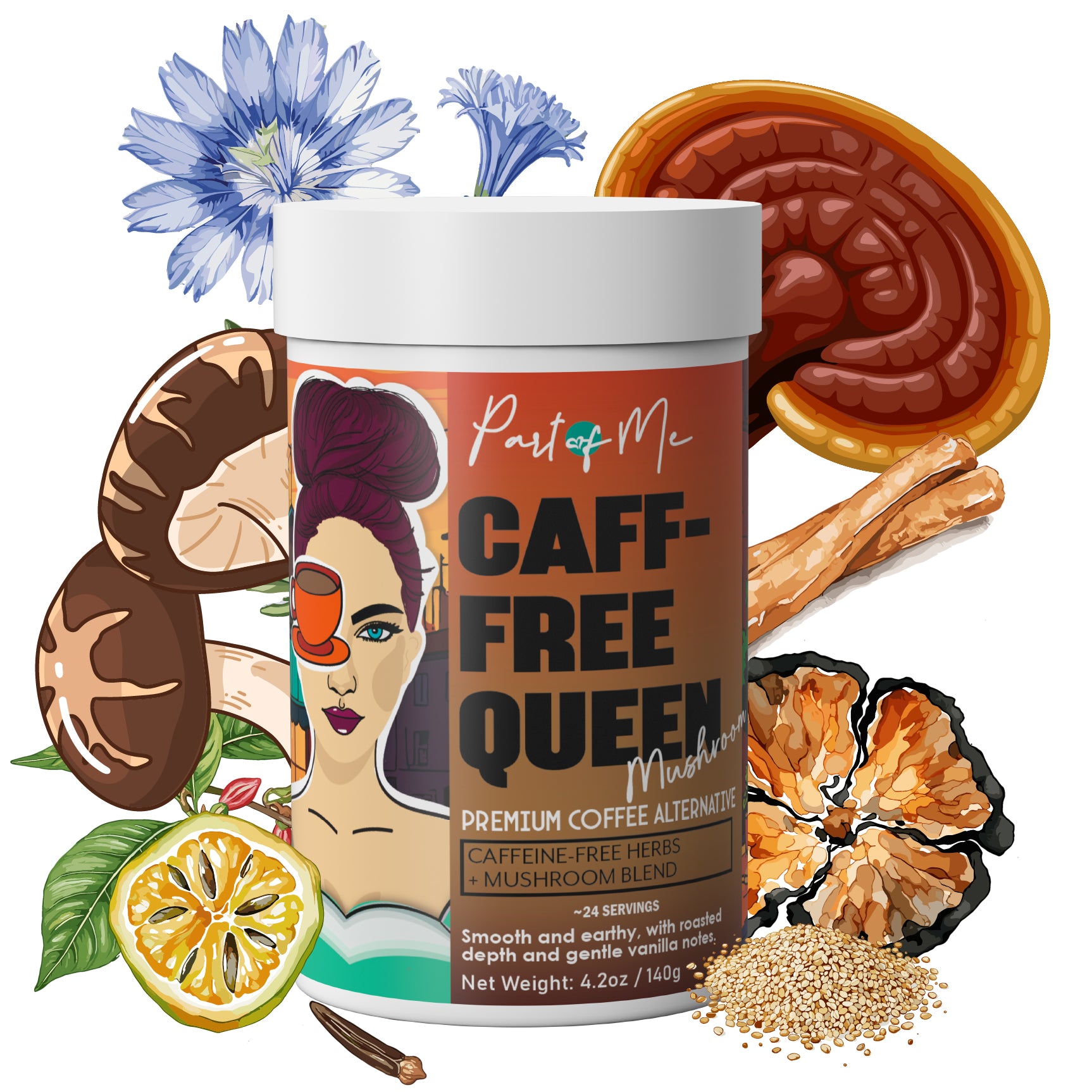 CAFF-FREE QUEEN GOURMET COFFEE ALTERNATIVE MUSHROOM